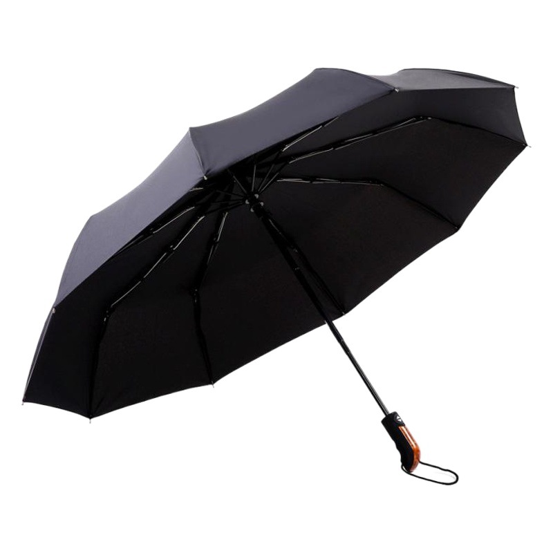 70% off Automatic Elephant Umbrella Leather Imitation Wooden Handle Ten Bones Large Men's Business Pure Black Fully Automatic 70% off Stacked Umbrella