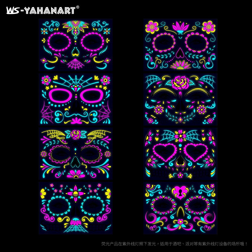 Picture of Tattoo stickers face stickers new fluorescent bronzing waterproof animal totem flower arm tattoo stickers