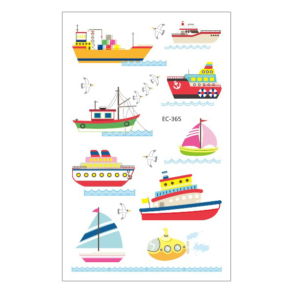 Picture of Cross-Border Supply Waterproof Children's Tattoo Stickers Cartoon Car Excavator Fire Truck Children's Traffic Tattoo Stickers