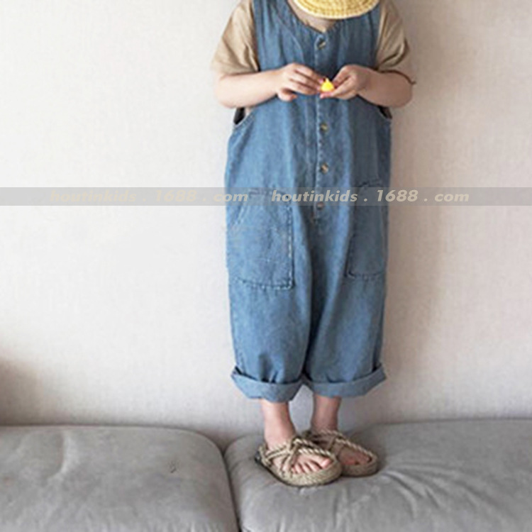 Picture of 2024 Children's Wear Spring and Summer Wear Korean Explosions Family Kid Wear Korean Fan Style Loose Style Thin Denim Jumpsuit