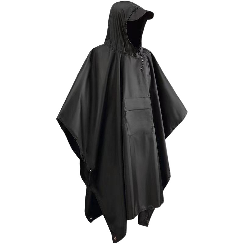 Foreign trade canopy three-in-one multifunctional portable cloak raincoat mountaineering hiking PU coating outdoor poncho wholesale