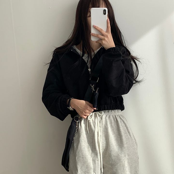 Picture of ins Super Hot Zipper Cardigan Sweatshirt Women's Spring Autumn and Winter Thin Coat Korean Fashionable Student Loose Fleece-lined Top