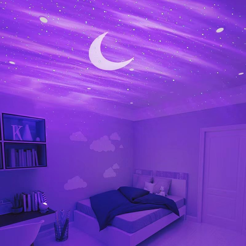 Picture of Cross-border Star Projection Lamp Birthday Gift Bluetooth Speaker Northern Star Moon Table Lamp Bedroom Atmosphere Nightlight
