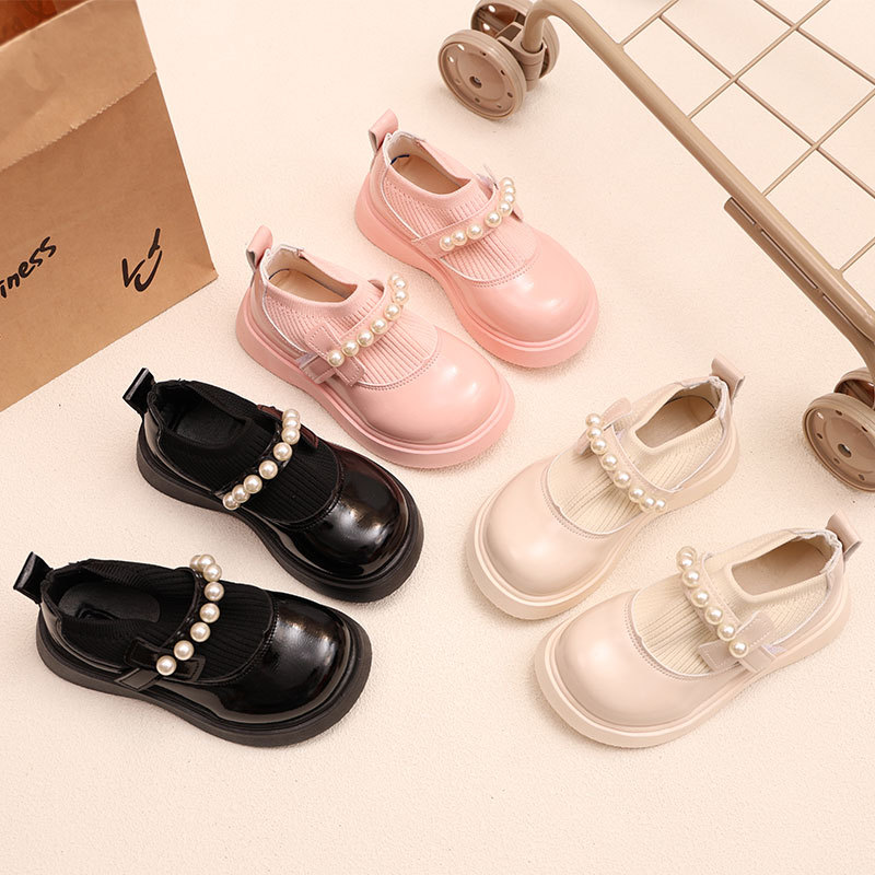 Baby Girl Kidsren's Small Leather Shoes Princess Shoes Flats Shoes Spring, Summer and Autumn 3-6 Years Old Kidsren's Shoes Soft Soles