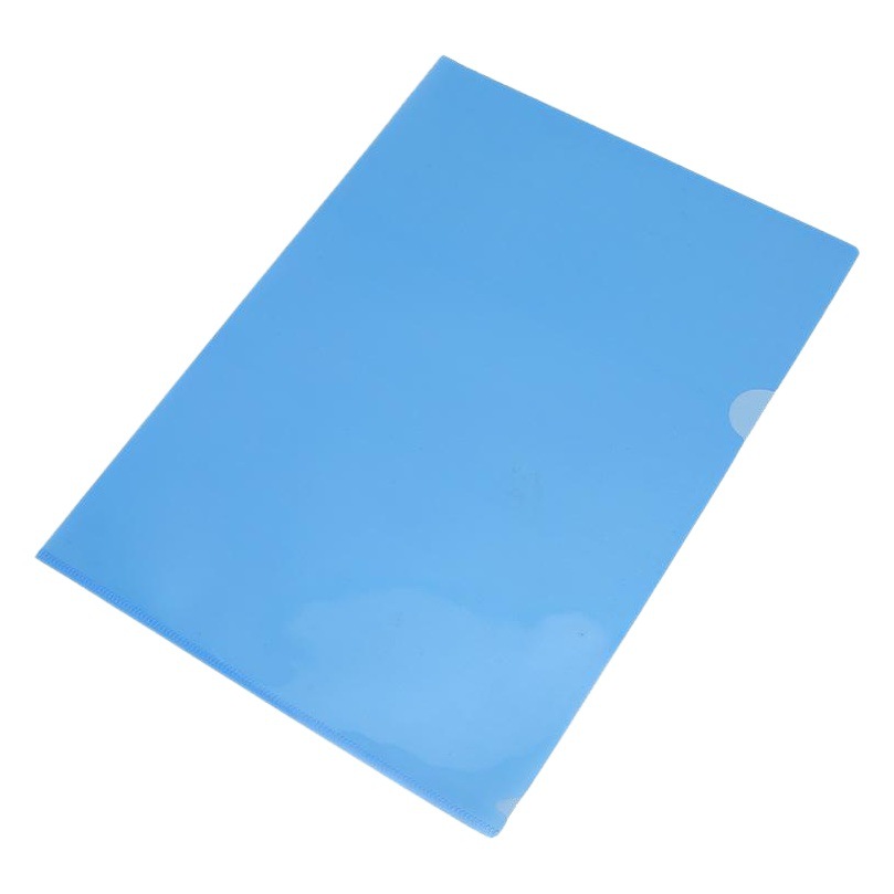 L-Shaped Folder A4 Single Sheet Folder Transparent Thickened Colorful Document Sleeve Office Supplies File Folder Waterproof Single Page