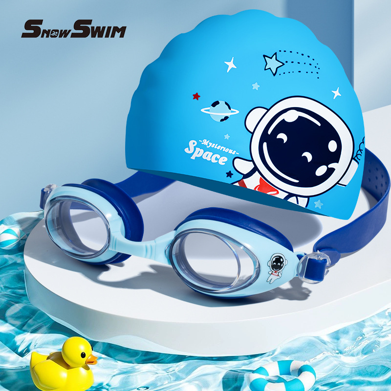 Picture of Children's swimming goggles small frame waterproof anti-fog HD boys and girls professional swimming glasses swimming cap suit diving equipment