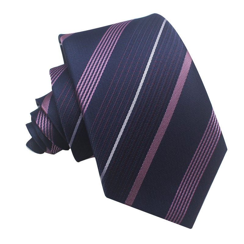 Picture of 25 New 8cm Polyester Jacquard Stripesd Tie 7cm Men's and Women's Business Formal Wear Casual High-End Red Black Blue