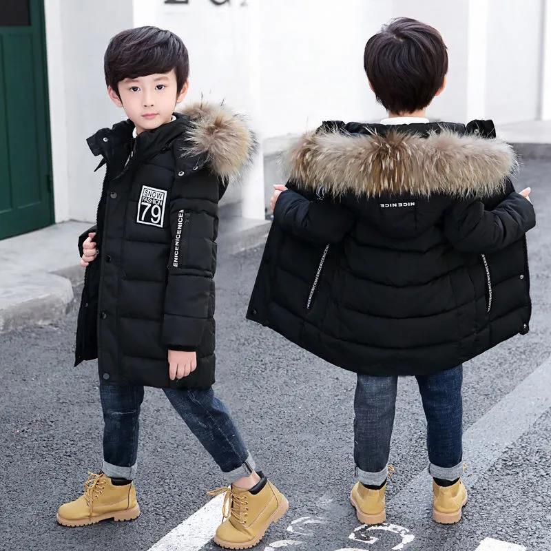 Picture of Boys' Cotton-padded 2021 New Thickened Warm Cotton-padded Coat Winter Mid-length Korean Style Children's Cotton-padded Coat Winter Coat Trendy