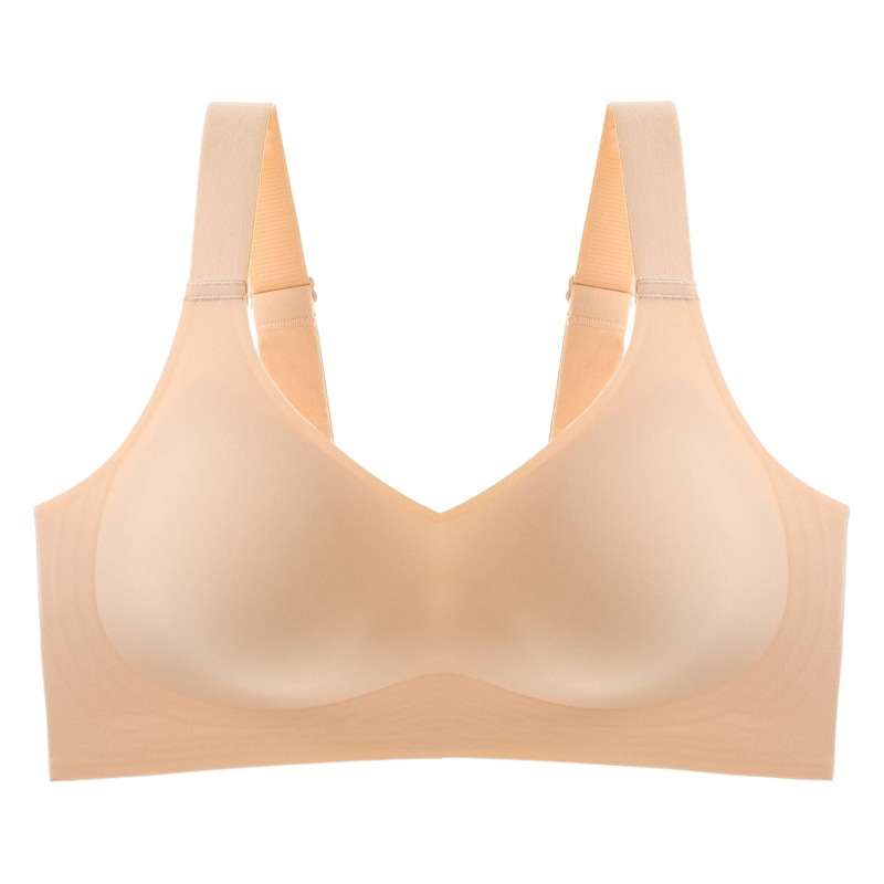 LaTeX 3D jelly soft support push-up underwear women's seamless one-piece wireless adjustable sports thin bra