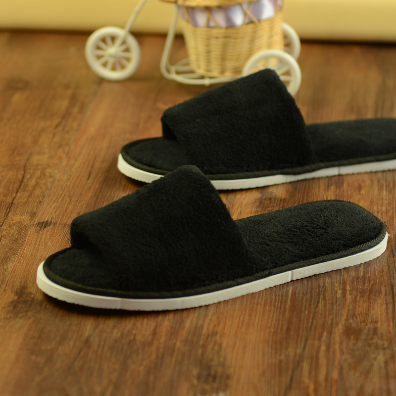 Picture of Hotel pure white coral velvet slippers thick bottom non-disposable home waiting slippers 009