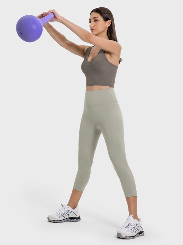 Picture of Spring and summer double-sided sanding naked feeling new no embarrassment line yoga pants running sports fitness cropped pants DL065