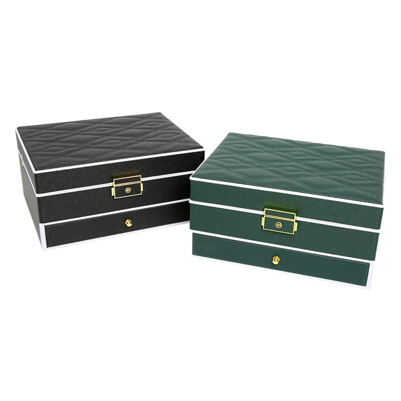 Jewelry box with mirror lamp creative ring pendant jewelry storage box jewelry display jewelry box multi-layer jewelry box