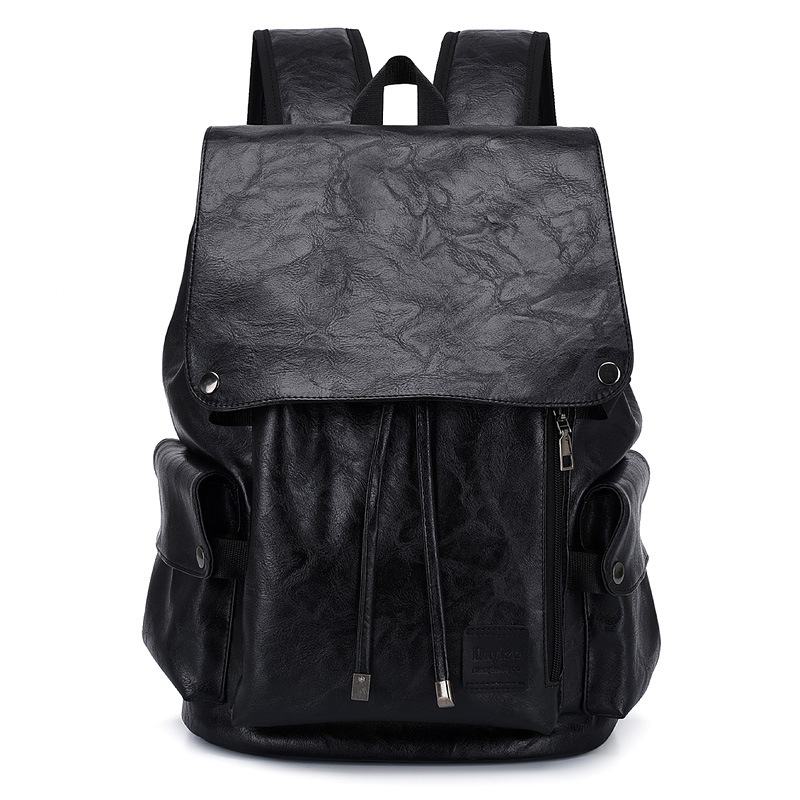 Picture of Foreign Trade New PU Backpack Men's Soft Leather Large Capacity Backpack Punk Casual Travel Bag Student Schoolbag