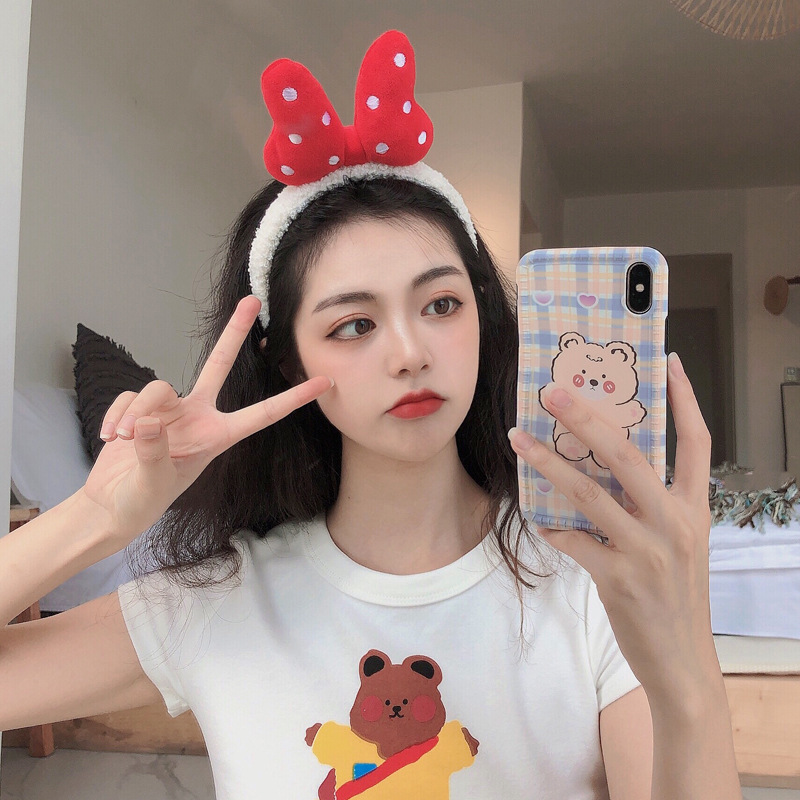 Picture of Special Headband for Face Washing for Women 2025 New Autumn and Winter Cute Bear Headband Hairband Hairpin Hair Accessory Plush Headwear