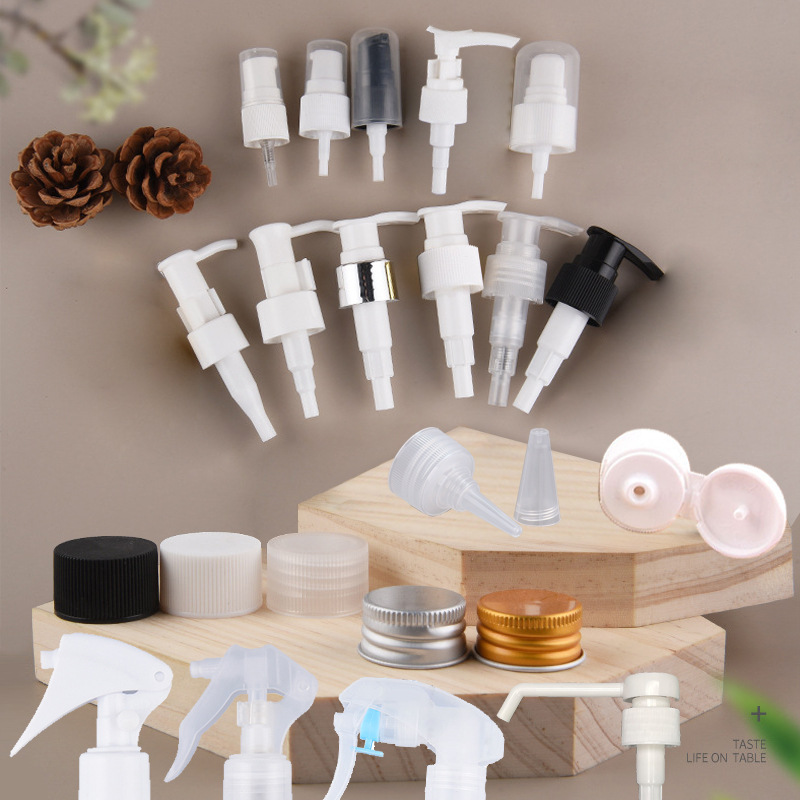 Picture of 18R20 Caliber 24 Teeth Separate Head Plastic Flip Cover Screw Cap Aluminum Cap Lotion Pump Oil Pump Spiral Pump Spray Head