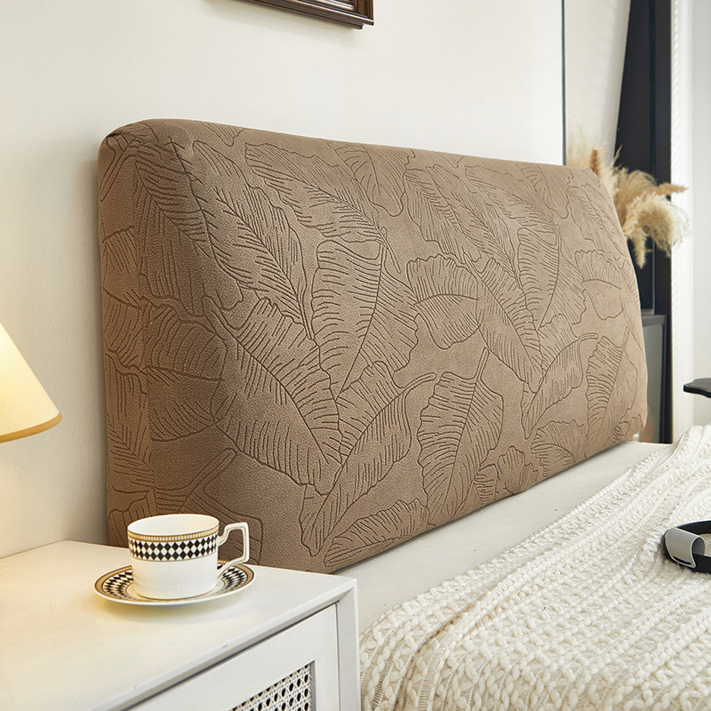 2025 New Dust-Proof All-Inclusive Elastic Jacquard Velvet Bedside Cover Bedroom Soft Bed Back Protective Cover Ugly Artifact
