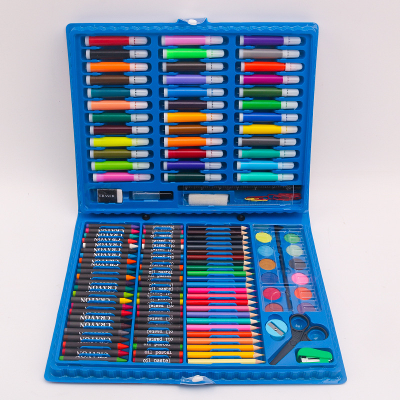Picture of 150 brush set children's painting stationery art painting stick tools watercolor pen crayon pencil graffiti gift box