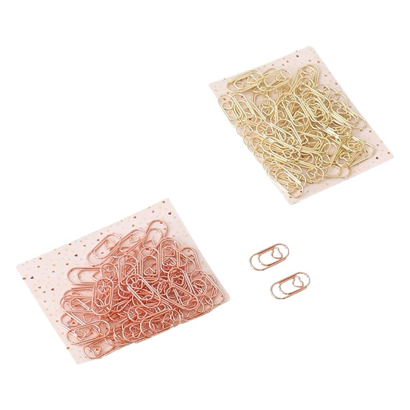 Picture of Creative Mini Paper Clip Love Can Clip Paper Handmade File Imitation Gold Rose Cute Paper Clip Manufacturer Wholesale