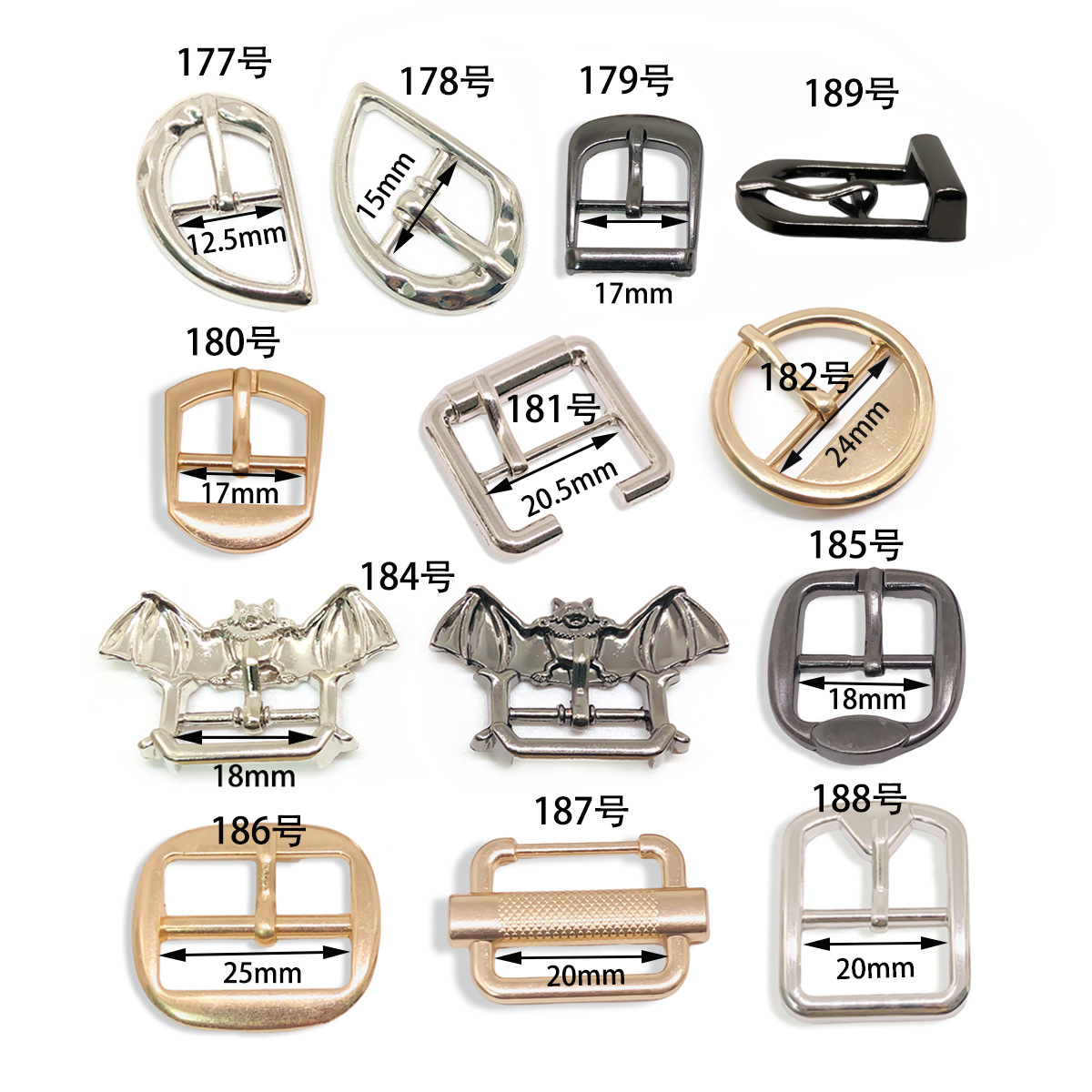 Metal Shoe Buckle Luggage Adjusting Buckle Pin Buckle Buckle Decorative Fixing Accessories Opening False Pipe Zinc Alloy Pin Buckle