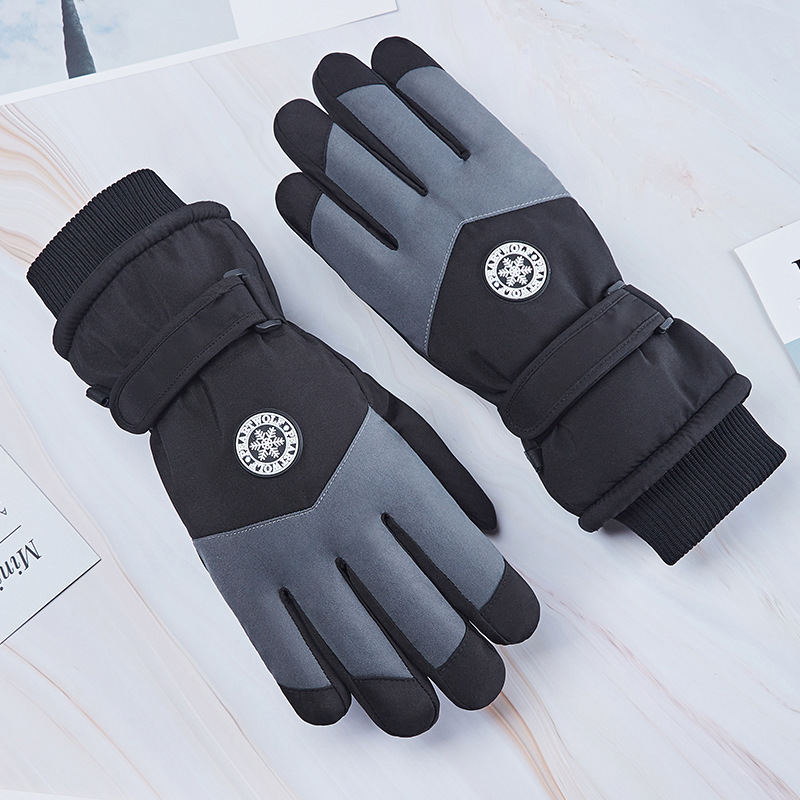 Picture of Winter ski gloves cycling outdoor warm windproof waterproof touch screen plus velvet padded lovers gloves wholesale