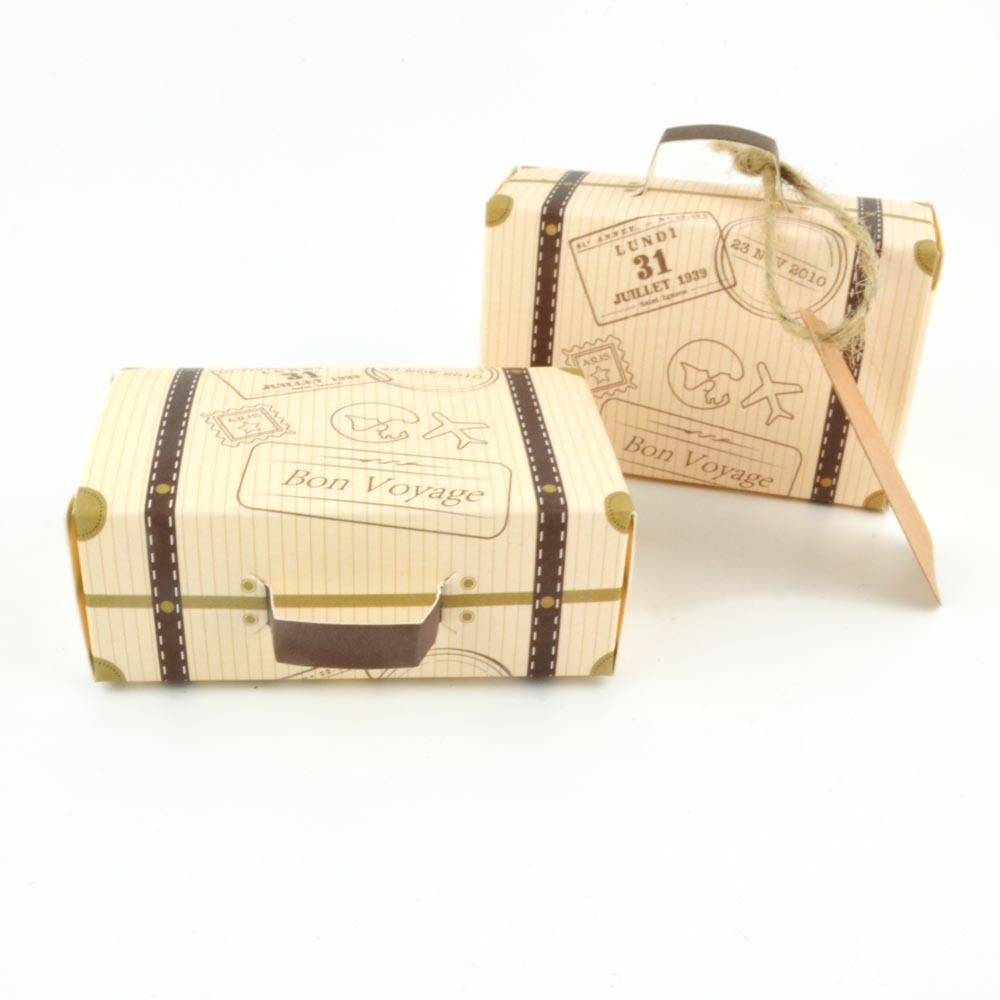 New aircraft candy box luggage candy box creative candy box retro Kraft paper candy box send tag
