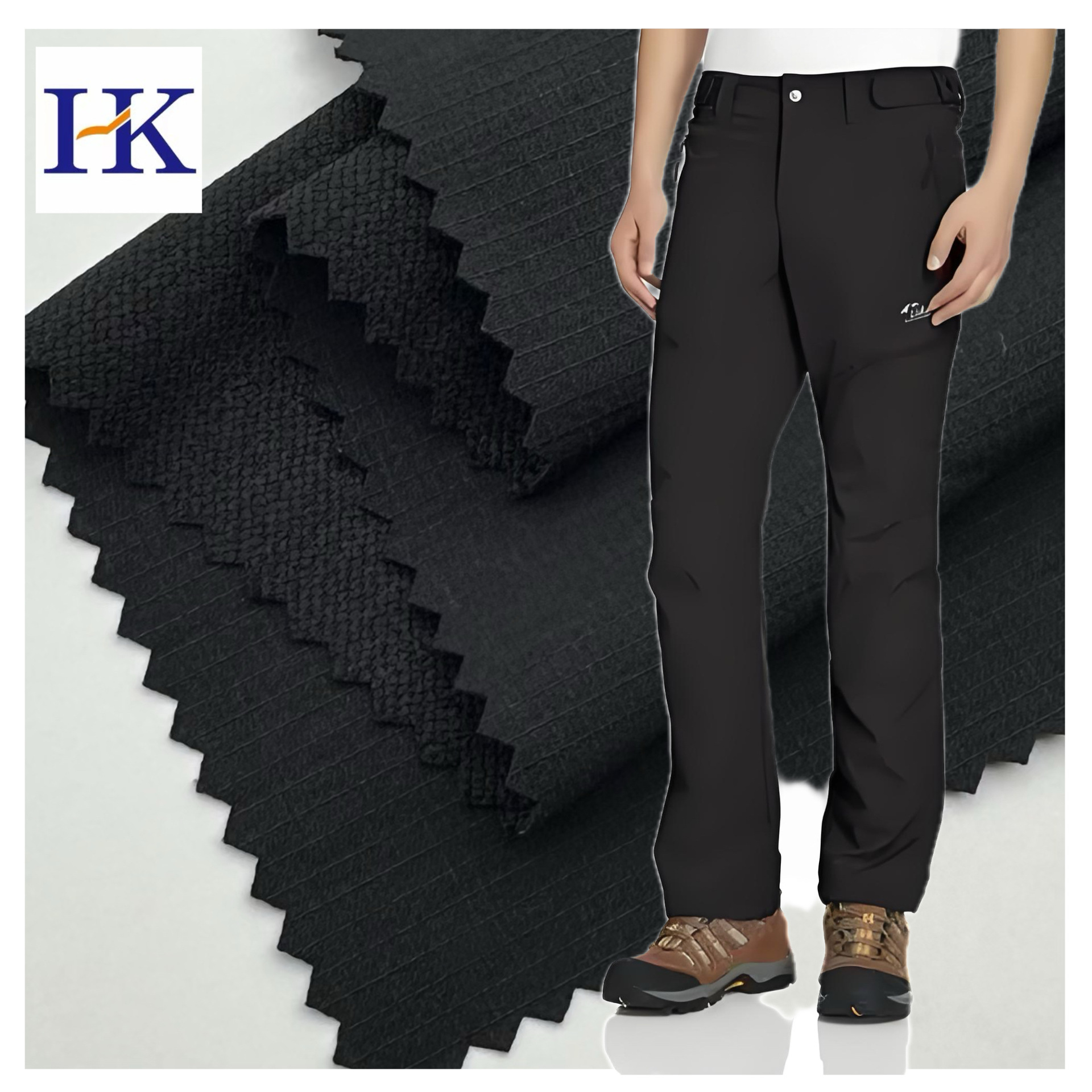 Factory Outlet 320D Twisted Double Plaid Mountaineering Nylon Four-sided Stretch Pants Air Change Waterproof Fabric