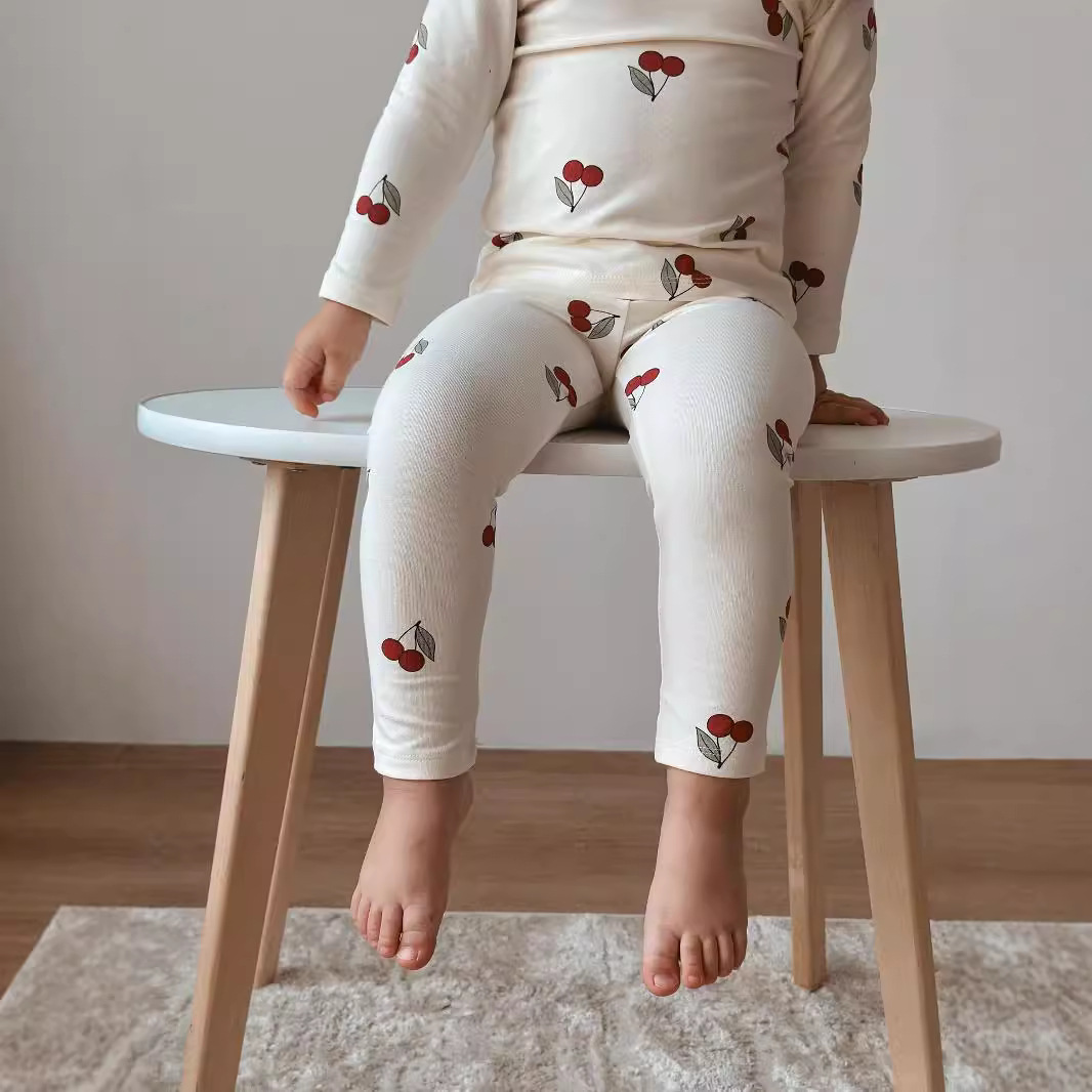 Picture of Korean Children's Summer Pajamas Autumn Clothes Home Clothes Baby Clothes Girls' Long Sleeve Baby Children's Clothing suit Pure Cotton Category A
