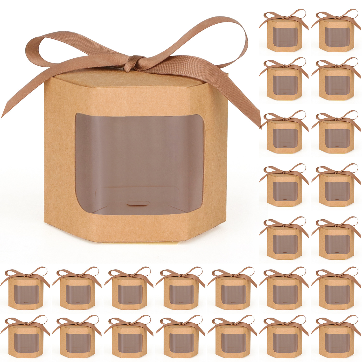Picture of Foreign Trade Cowhide Color Laser Window Paper Box Cake Box Candy Box Baking Packaging Wedding Candy Box Gift Box