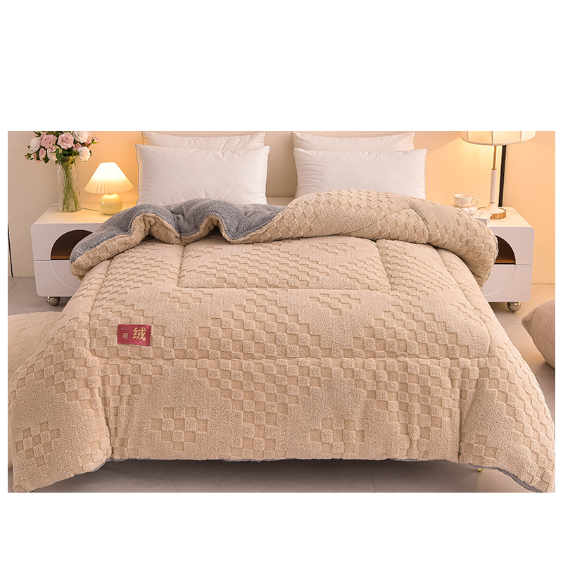 Picture of Double-sided velvet padded warm winter quilt core quilt student dormitory single winter quilt bedding core wholesale