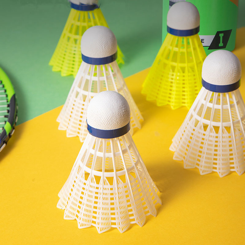 Picture of Deli F2212 Anginette Badminton 6 Pack Nylon Color Training Badminton (White + Yellow)