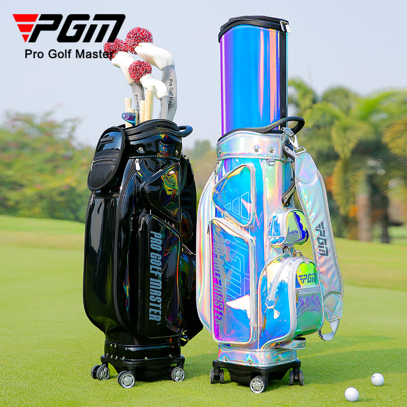 PGM new golf bag ladies colorful telescopic bag waterproof four-wheel flat push air carrier bag
