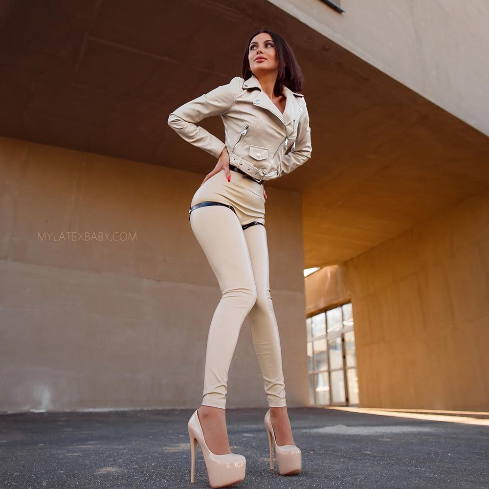 Picture of Cross-border explosions PU leather pants women's wish AliExpress hot spring and autumn wear leggings women's four-sided elastic pants
