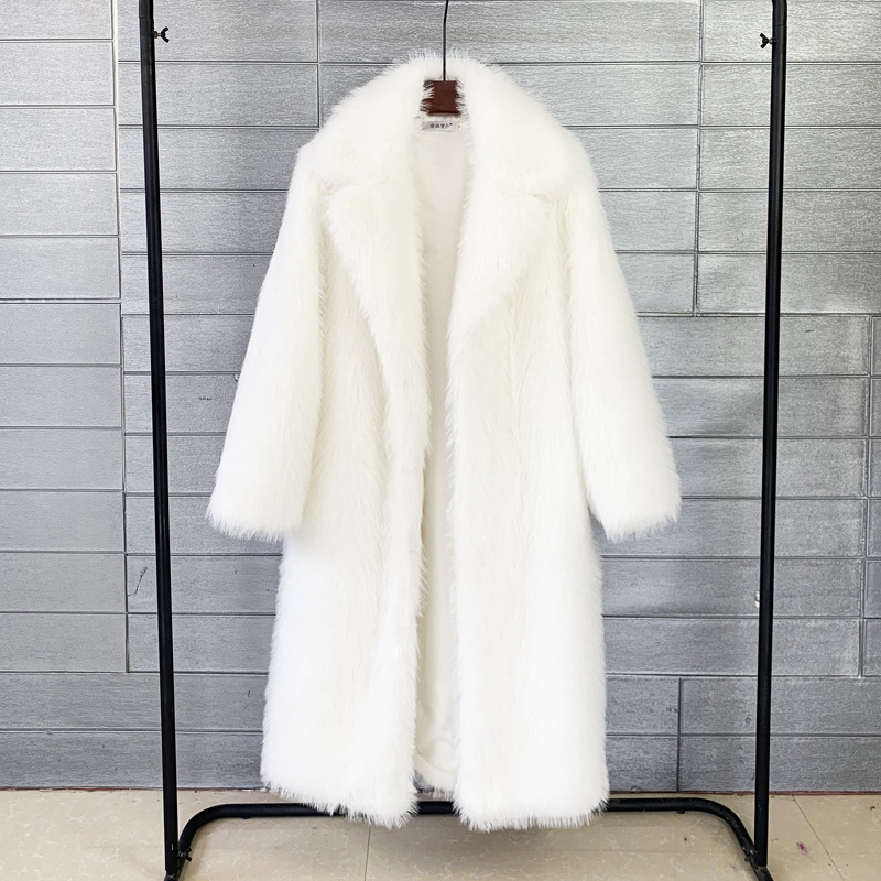 Picture of European and American Women's Long Toca Faux Fur Suit for Autumn and Winter Collar Coat Artificial Fur Faux Fur Coat