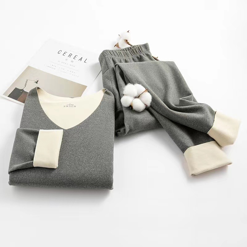 Picture of Women's seamless thermal underwear set Deab side double-sided velvet sanding men's autumn clothing pants women's warm clothing wholesale