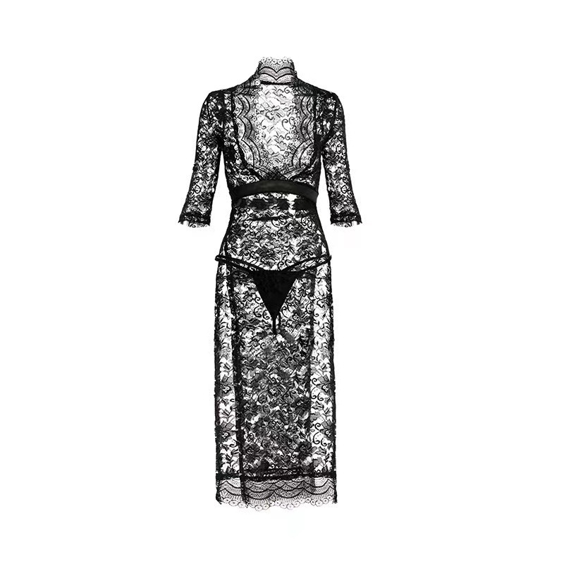 Picture of Mo He sexy lingerie sexy lace seductive dress hot side slit slim uniform pajamas for women Wholesale