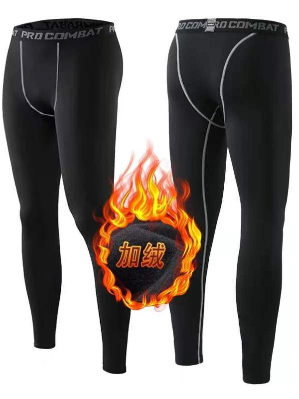High Elastic Men's Basketball Tight suit Sports Quick-drying Fitness Clothes Kobe fleece-lined Long Sleeve Running Training Leggings