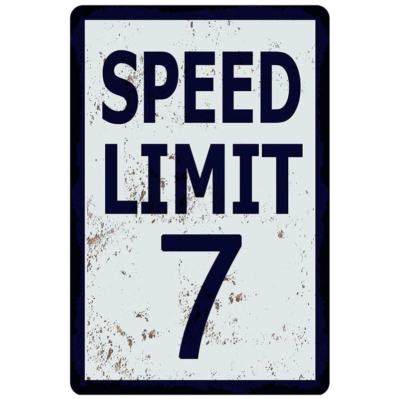 Picture of Retro No Speed Limit Sign Poster American Iron Painting Cross-Border Best-Selling Bar Cafe Wall Decoration