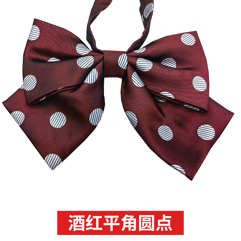 Picture of JK Fresh Japanese Style Knot-free Bow Tie Women's Bow Pointed Dot Pattern Shirt Collar Flower Academy Style Decoration