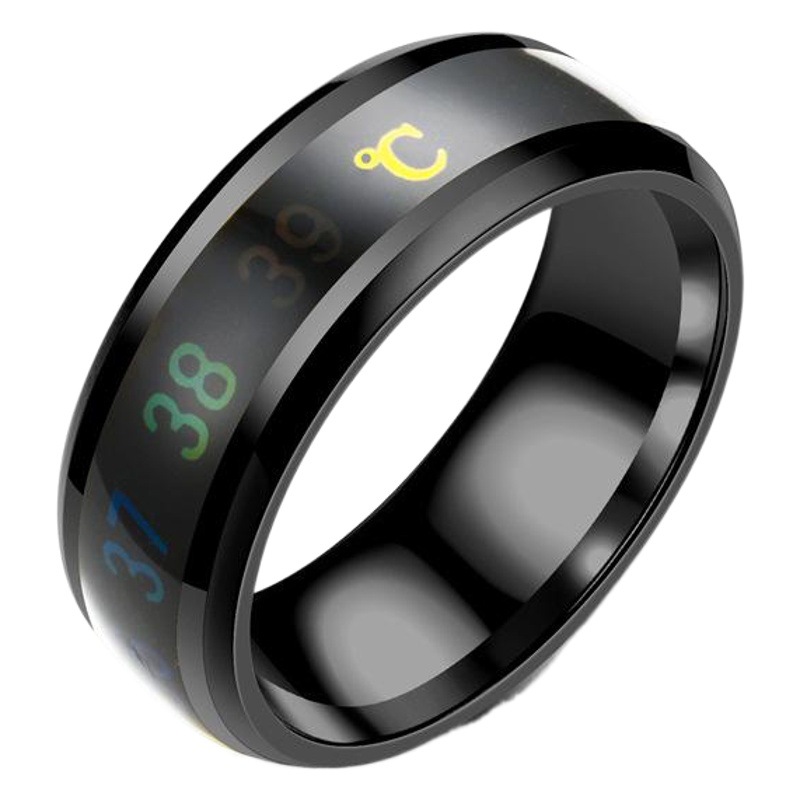 2022 European and American Fashion New Smart Temperature Sensing Couple Ring Ecg Display Temperature Ring Source Manufacturer