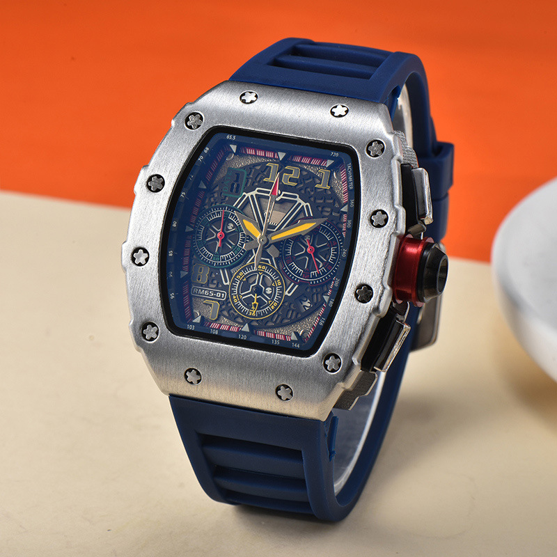 Picture of 2025 New Foreign Trade Men's Quartz Watch Multi-Functional Six-Pin Barrel-Shaped Fashion Hollow Business Watch Wholesale