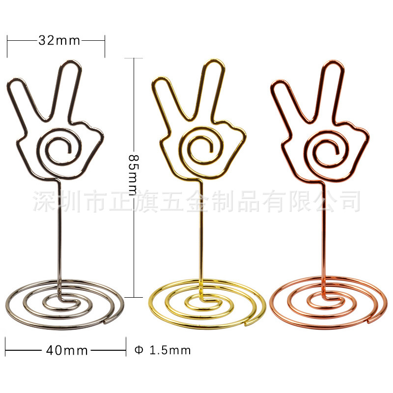 Picture of 85mm heart-shaped business card holder Peacock round wedding seat holder photo holder note holder number plate label message holder