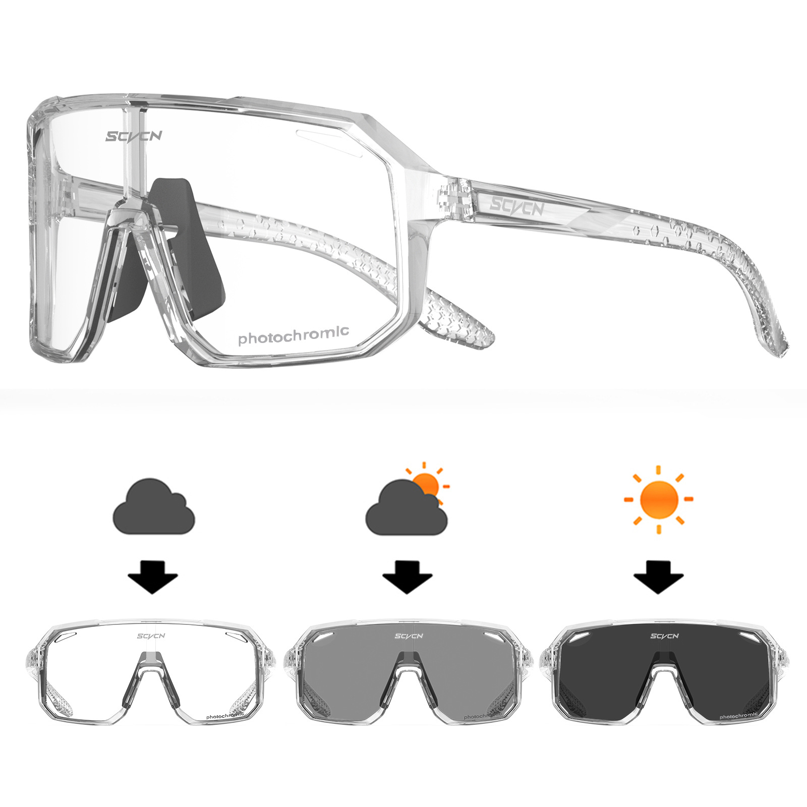 Picture of Cross-border new SCVCN color-changing riding glasses day and night dual-use night vision goggles bicycle manufacturers wholesale