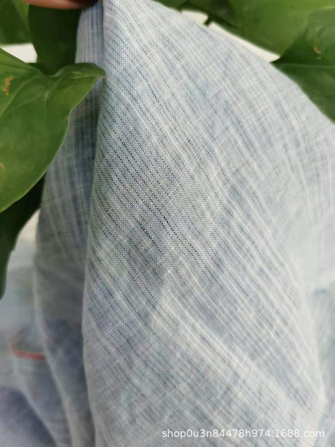 Picture of Segment Dyed Linen Yarn-dyed Enzyme Washed Wide Cloth Linen Curtain Section Dyed Cloth New Linen Bedding Fabric