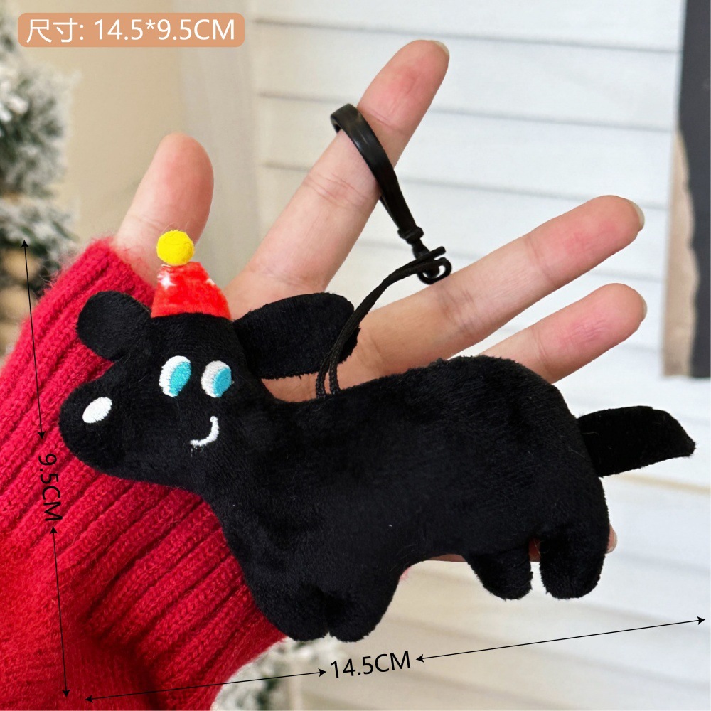 Picture of Cartoon Plush Bib Afraid of Dog Pendant Girl's Heart Schoolbag Pendant Long Hair Creative Doll Plush Doll