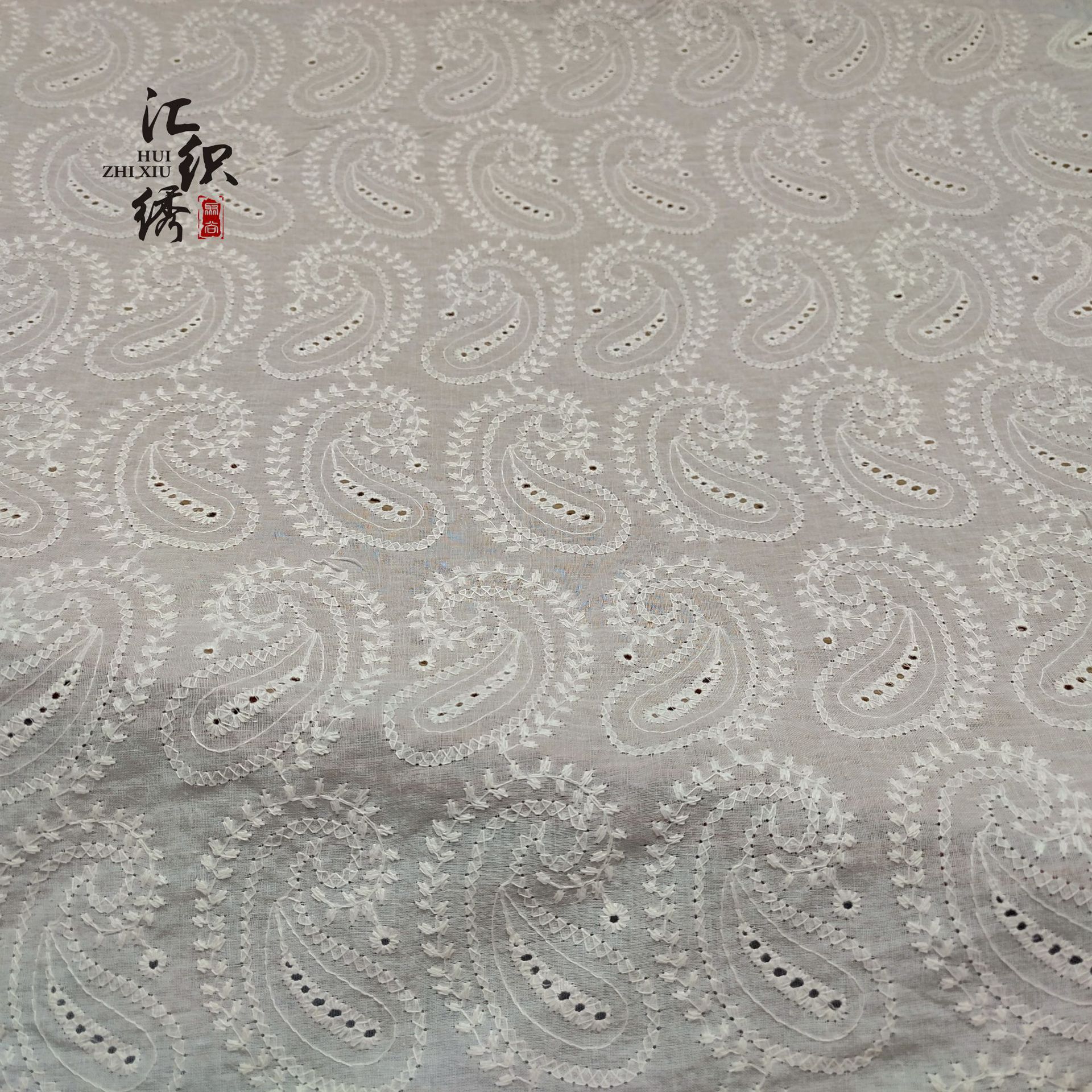 New Paisley Cotton Fabric with Hollow Embroidery, Pure Cotton Thread 9088 Cotton Fabric with Hollow Embroidery