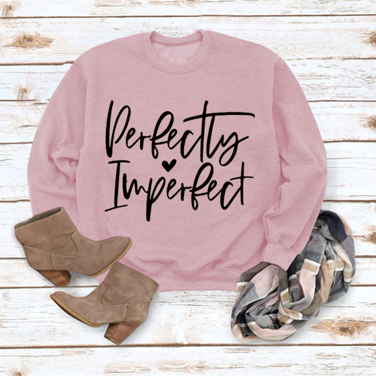 Picture of Amazon Wish Cross-Border Autumn and Winter Fashion Perfect Imperfect Letter Print Women's Sweatshirt