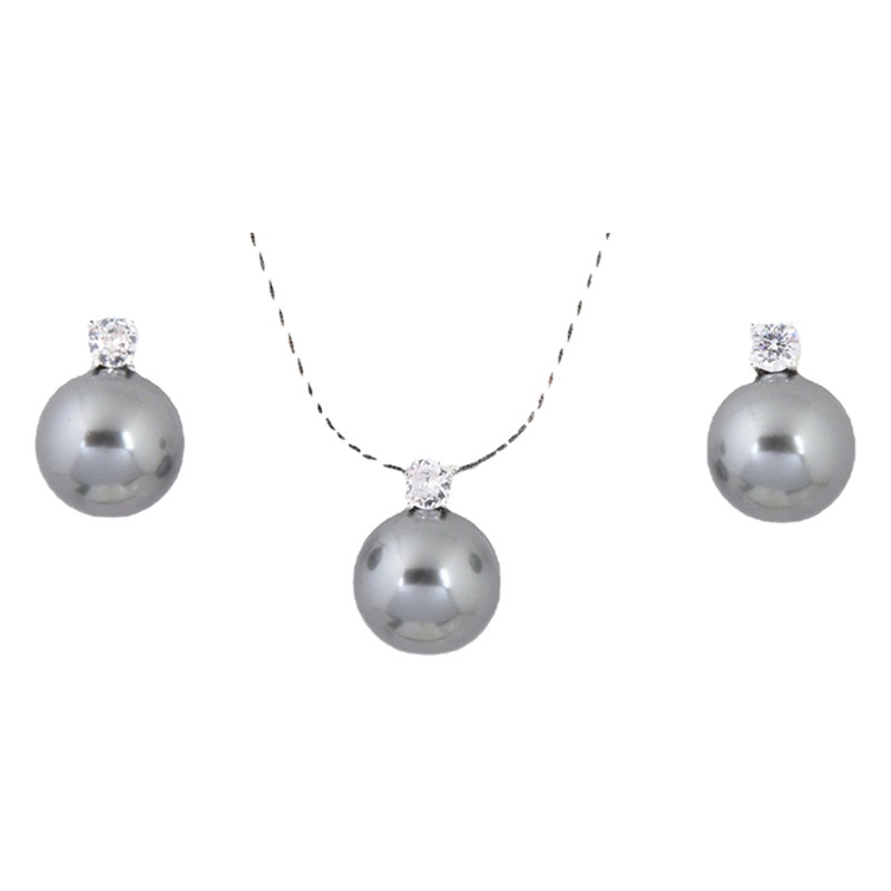 Diana Shijia Pearl Simple Necklace Earrings Australian White Round Women's Pearl Jewelry Silver Necklace Sweet Potato