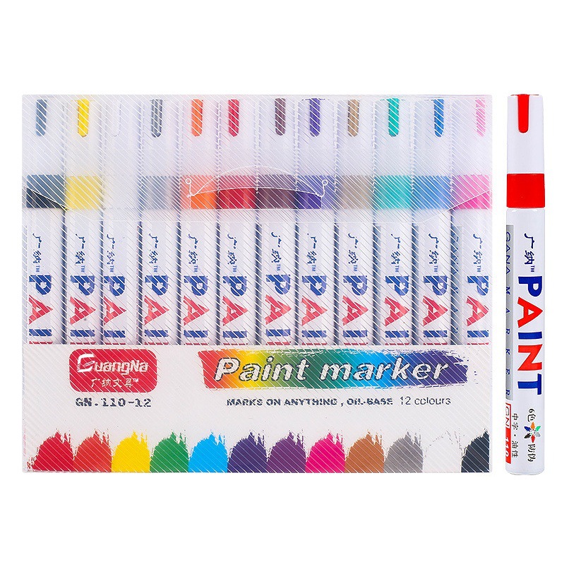 Guangna Paint Pen Is Waterproof, Does Not Fade, and Is Resistant to High Temperatures. Metal Touch-Up Pen, Tire Marker Pen, White Oil-Based Marker Pen