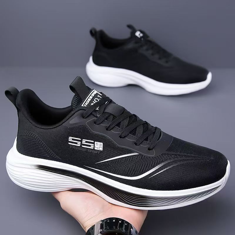 Spring and Summer Men's Shoes, Ultra-Light Mesh Breathable Sports Shoes, Racing Running Shoes, Versatile Casual Lightweight Soft-Soled Running Shoes for Men
