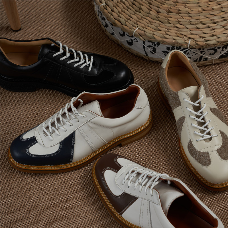 Fashionable and Comfortable British Style Gentleman Retro Handmade Leather Shoes Men's High-End Casual Leather Shoes Men's Genuine Leather Training Shoes Men's